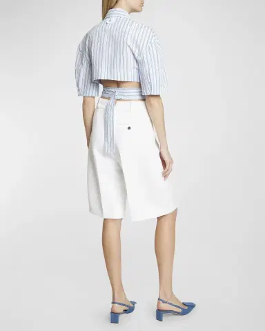 Jacquemus Ovalo High-Rise Pleated Straight-Leg Bermuda Shorts | Thumbnail 4 Jacquemus Ovalo High-Rise Pleated Straight-Leg Bermuda Shorts | Thumbnail 4