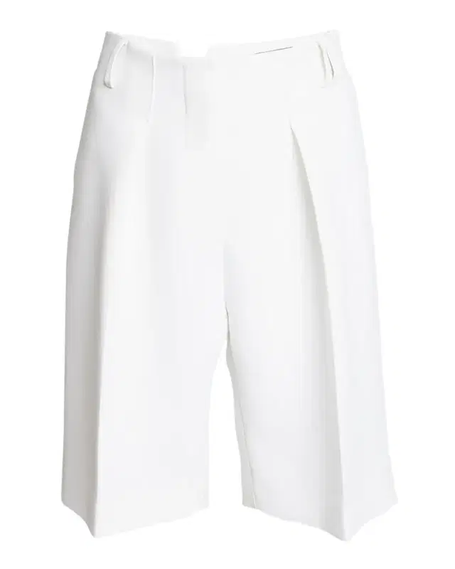 Ovalo High-Rise Pleated Straight-Leg Bermuda Shorts
