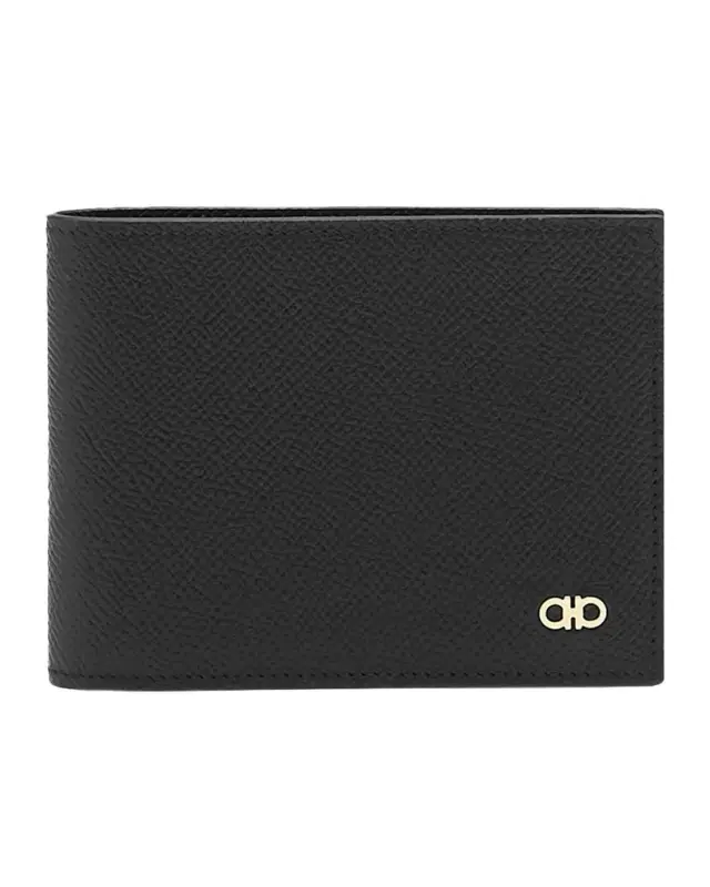 Men 's Gancini Grained Leather Bifold Wallet