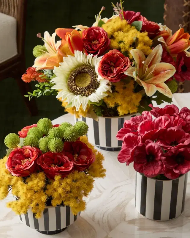 John-Richard Collection Sycamore Garden 18" Faux Floral Arrangement in Ceramic Vase