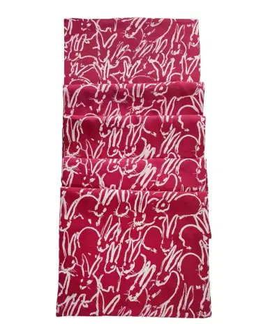Hunt Slonem Fluffle Khadi Print Linen Table Runner | Thumbnail 1