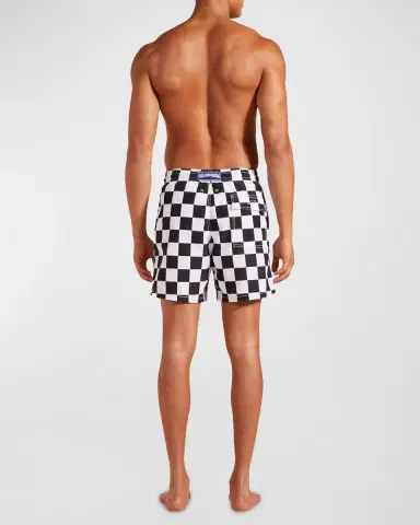 Vilebrequin Men's Damier Check Swim Trunks | Thumbnail 3 Vilebrequin Men's Damier Check Swim Trunks | Thumbnail 3