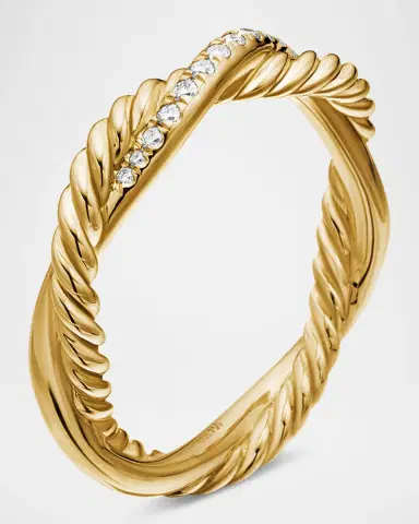 David Yurman Petite Infinity Band Ring with Diamonds in 18K Gold | Thumbnail 3