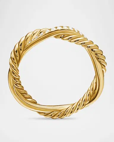 David Yurman Petite Infinity Band Ring with Diamonds in 18K Gold | Thumbnail 4