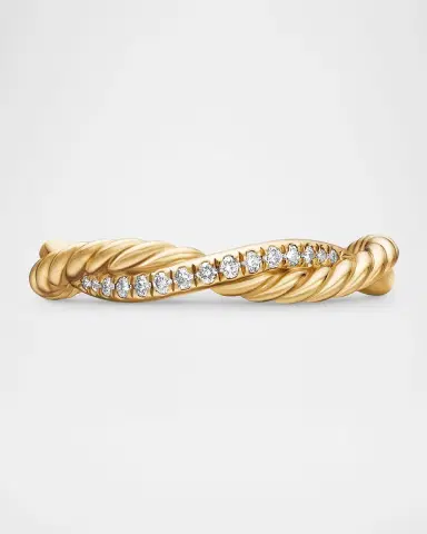 David Yurman Petite Infinity Band Ring with Diamonds in 18K Gold | Thumbnail 5