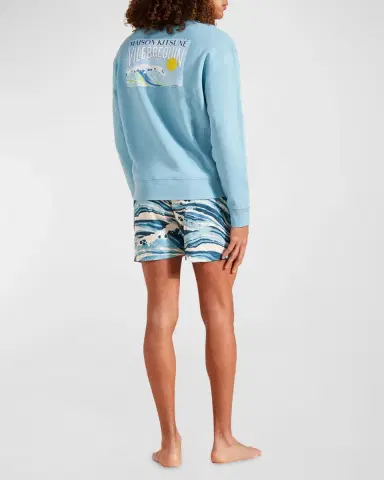 Vilebrequin x Maison Kitsune Men's Wave Sweatshirt | Thumbnail 3 Vilebrequin x Maison Kitsune Men's Wave Sweatshirt | Thumbnail 3