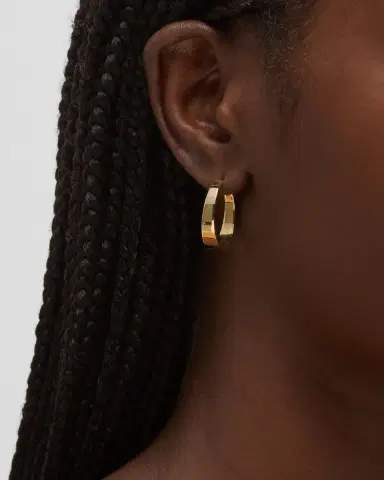 Anita Ko Plain Meryl Hoop Earrings in Yellow Gold | Thumbnail 2