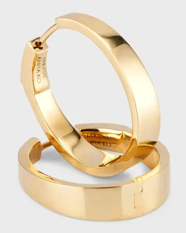 Anita Ko Plain Meryl Hoop Earrings in Yellow Gold | Thumbnail 3