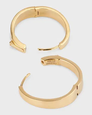 Anita Ko Plain Meryl Hoop Earrings in Yellow Gold | Thumbnail 4