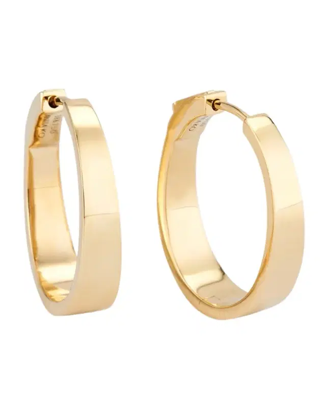Plain Meryl Hoop Earrings in Yellow Gold
