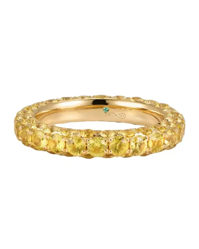18K Yellow Gold Tsavorite 3-Sided Ring