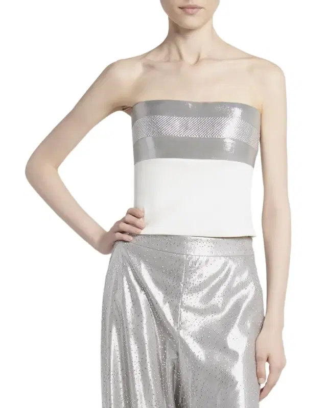 Strapless Lame Bustier Top
