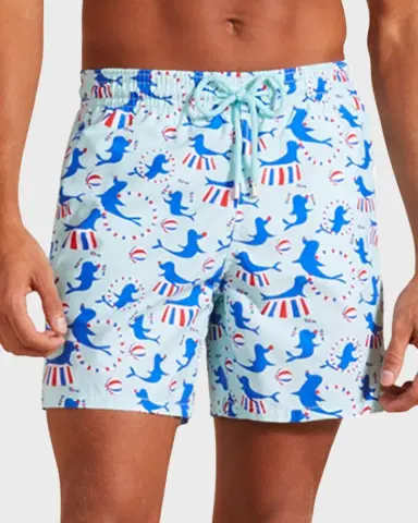 Vilebrequin Men's Circus-Print Swim Trunks | Thumbnail 2
