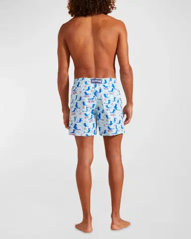 Vilebrequin Men's Circus-Print Swim Trunks | Thumbnail 4