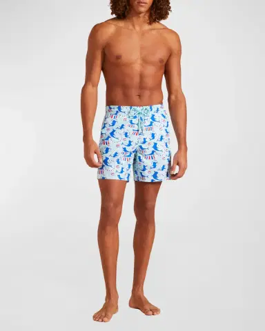 Vilebrequin Men's Circus-Print Swim Trunks | Thumbnail 5