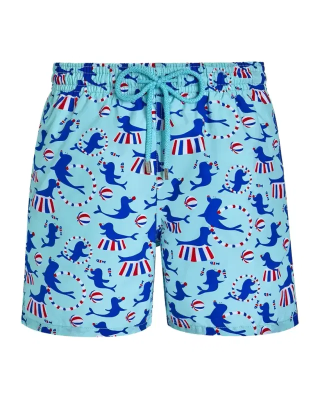 Men 's Circus-Print Swim Trunks