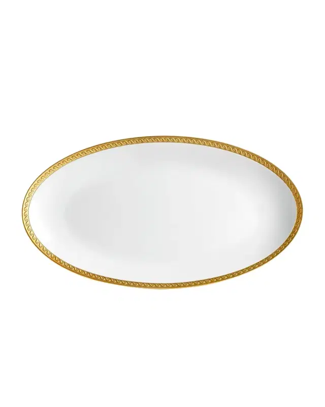 L 'Objet Neptune 24K Gold-Rimmed Oval Platter