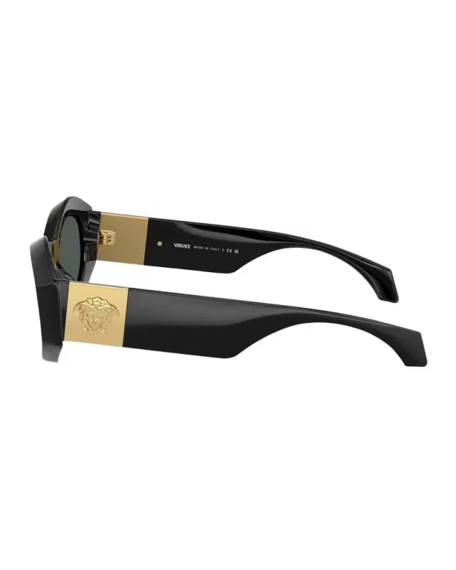 Versace Medusa Plaque Irregular Oval Sunglasses