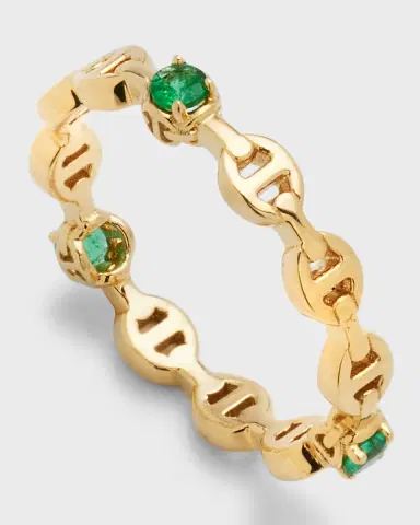 Hoorsenbuhs 18K Gold Emerald Micro Tri-Link II Ring | Thumbnail 3