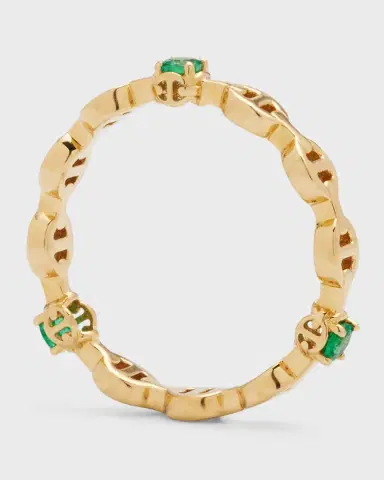 Hoorsenbuhs 18K Gold Emerald Micro Tri-Link II Ring | Thumbnail 4