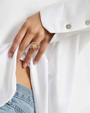 Anabel Aram Jewelry Cubic Zirconia Butterfly Ring | Thumbnail 2