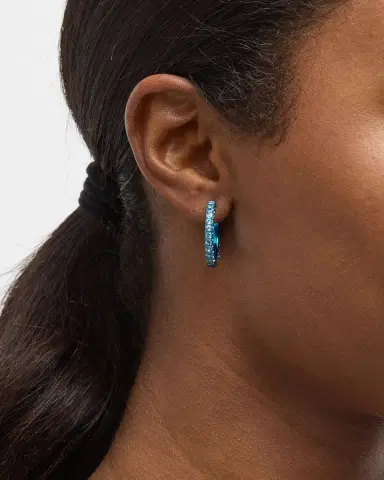 Graziela Gems 3-Sided Amethyst and Rhodium Hoop Earrings | Thumbnail 2 Graziela Gems 3-Sided Amethyst and Rhodium Hoop Earrings | Thumbnail 2