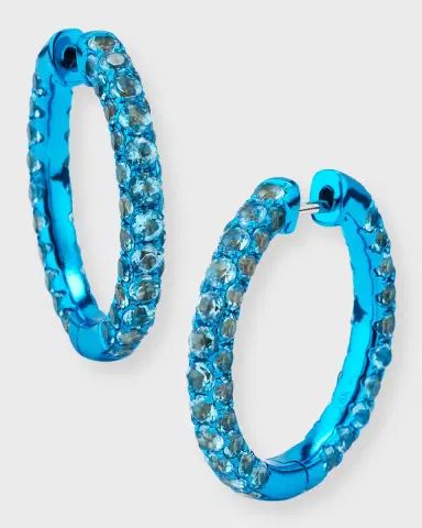 Graziela Gems 3-Sided Amethyst and Rhodium Hoop Earrings | Thumbnail 3 Graziela Gems 3-Sided Amethyst and Rhodium Hoop Earrings | Thumbnail 3