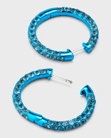Graziela Gems 3-Sided Amethyst and Rhodium Hoop Earrings | Thumbnail 4 Graziela Gems 3-Sided Amethyst and Rhodium Hoop Earrings | Thumbnail 4