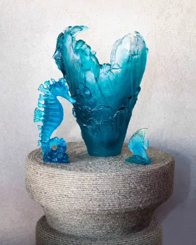 Daum Maya Dolphins Large Vase | Thumbnail 3