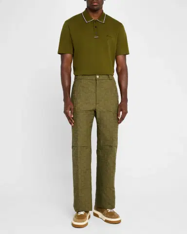 Ferragamo Men 's Monogram Jacquard Cargo Pants | Thumbnail 2