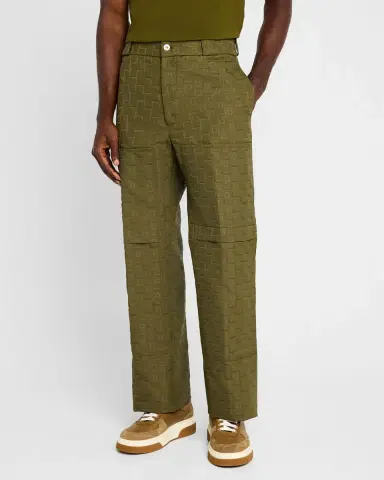 Ferragamo Men 's Monogram Jacquard Cargo Pants | Thumbnail 4