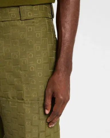 Ferragamo Men 's Monogram Jacquard Cargo Pants | Thumbnail 6