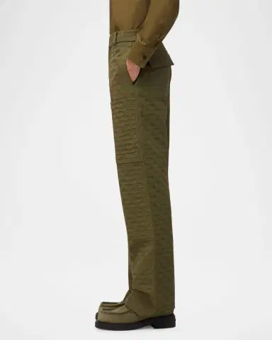 Ferragamo Men 's Monogram Jacquard Cargo Pants | Thumbnail 8