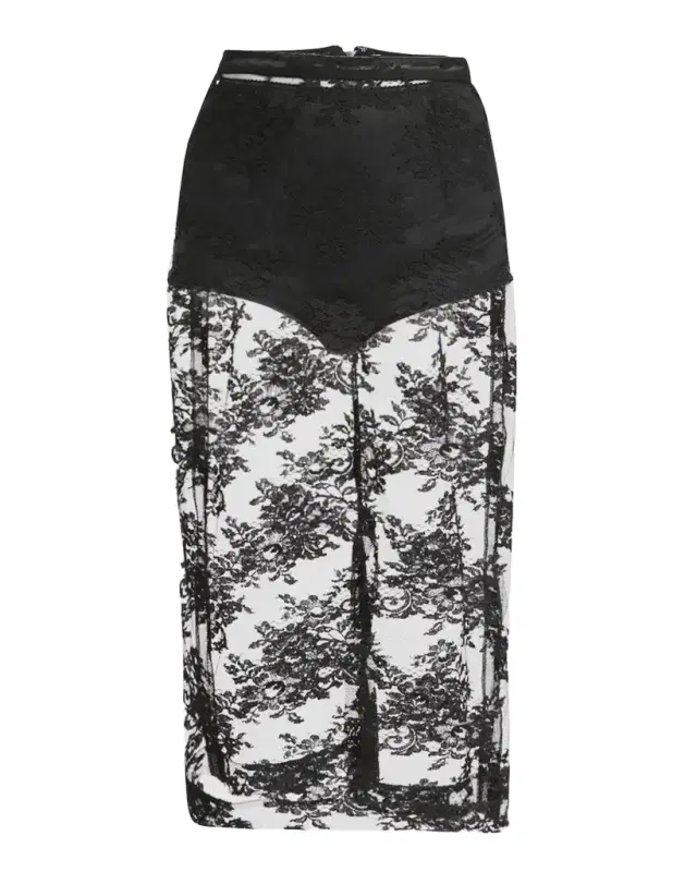 Pizzo Chantilly Lace Midi Skirt