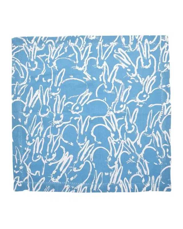 Hunt Slonem Fluffle Khadi Printed Linen Dinner Napkin, 20 x 20