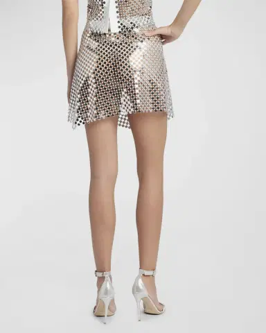 Giorgio Armani Circular Lamé Mirror Wrap Mini Skirt | Thumbnail 6
