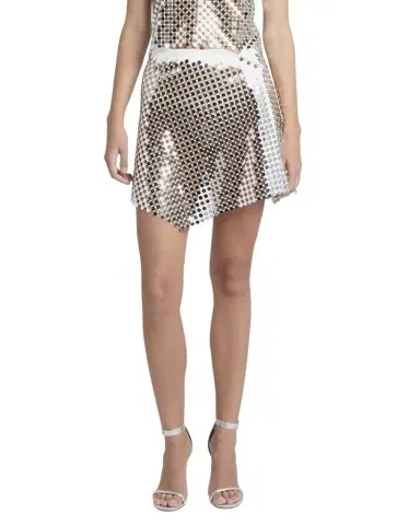 Giorgio Armani Circular Lamé Mirror Wrap Mini Skirt | Thumbnail 1