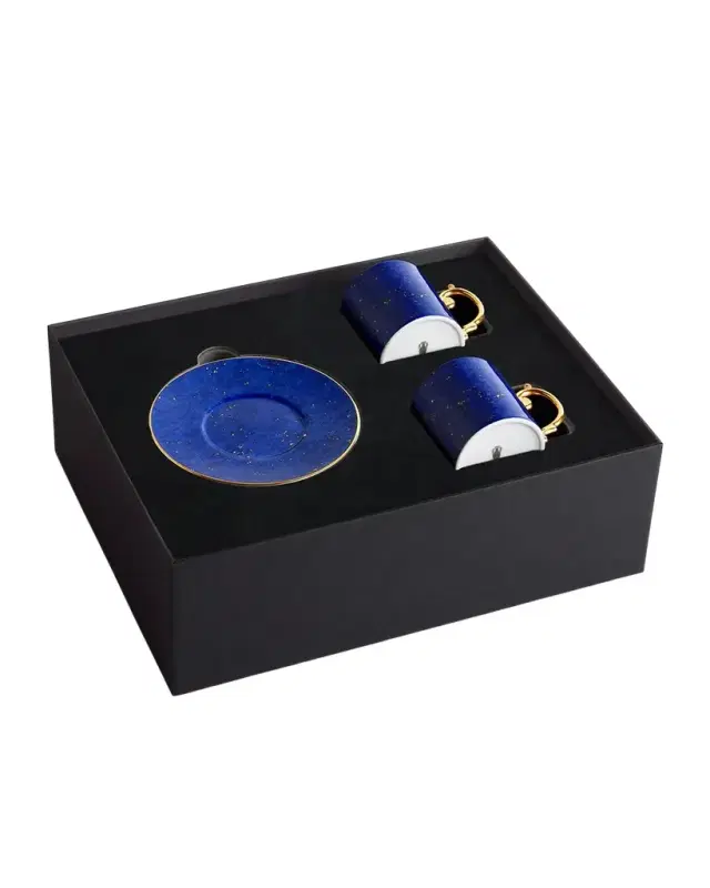 L'Objet Lapis 3-Piece Espresso Cup & Saucer Set