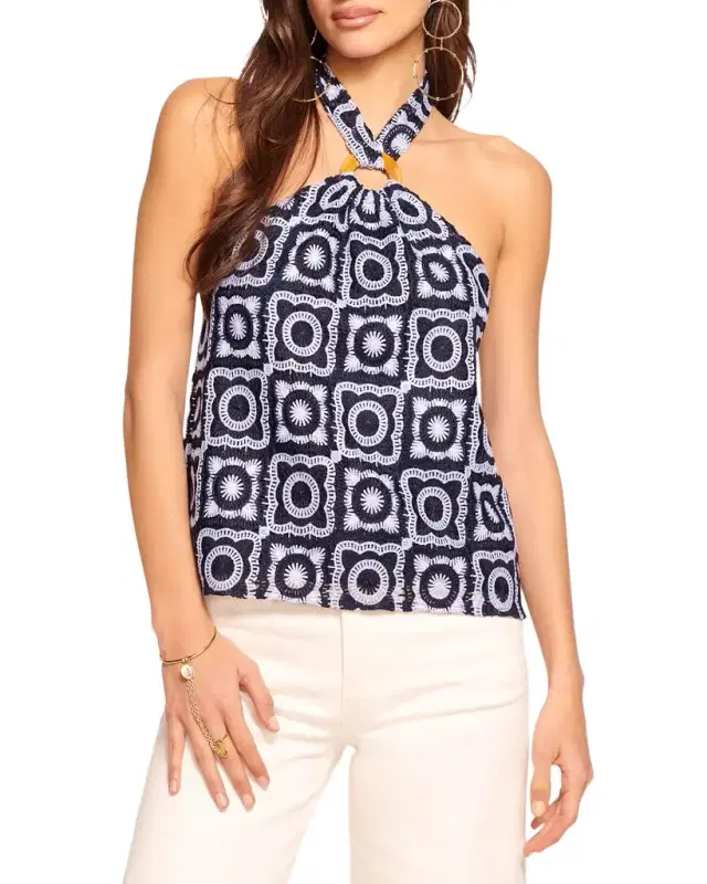 Ramy Brook Bessie Crochet Halter Blouse