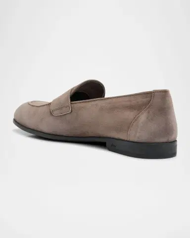 Brioni Men's York Suede Penny Loafers | Thumbnail 4