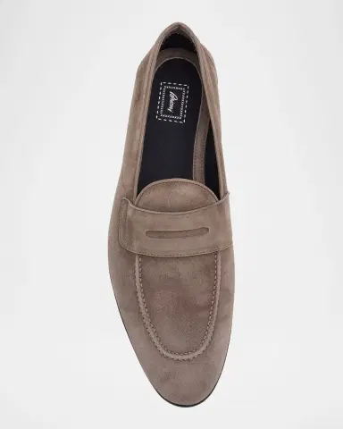 Brioni Men's York Suede Penny Loafers | Thumbnail 5