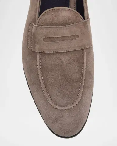 Brioni Men's York Suede Penny Loafers | Thumbnail 6