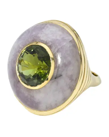 Retrouvaí One-Of-A-Kind Tourmaline & Light Amethyst Lollipop Ring, Size 5 | Thumbnail 1