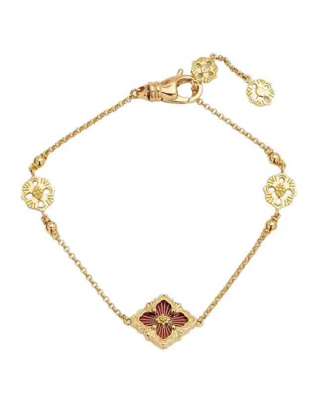 Opera Tulle 18K Yellow Gold Red Enamel Bracelet