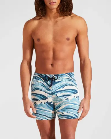 Vilebrequin Men's Wave Stripe Swim Trunks | Thumbnail 2 Vilebrequin Men's Wave Stripe Swim Trunks | Thumbnail 2