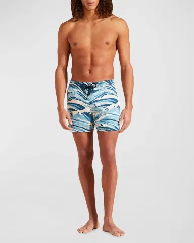 Vilebrequin Men's Wave Stripe Swim Trunks | Thumbnail 4 Vilebrequin Men's Wave Stripe Swim Trunks | Thumbnail 4