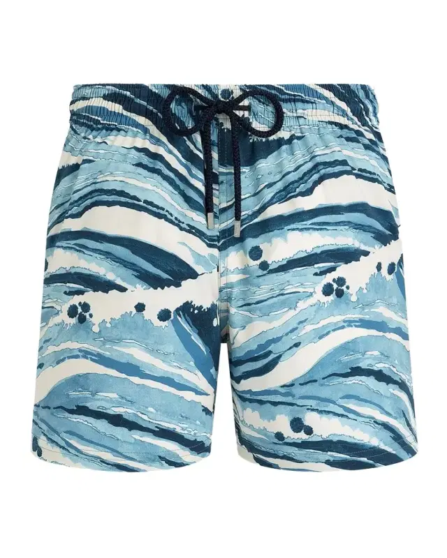 Vilebrequin Men's Wave Stripe Swim Trunks