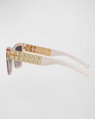 Givenchy Plumeties Crystal & Acetate Square Sunglasses | Thumbnail 4 Givenchy Plumeties Crystal & Acetate Square Sunglasses | Thumbnail 4