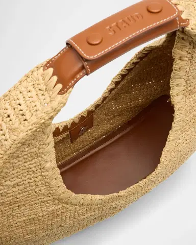 Staud Large Moon Raffia Tote Bag | Thumbnail 2