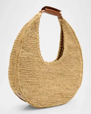 Staud Large Moon Raffia Tote Bag | Thumbnail 5